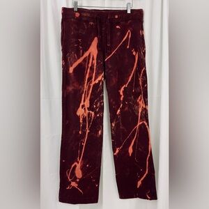 American Giant - Tibetan Red Customized Bleached  Wide Leg Sweatpant   Medium